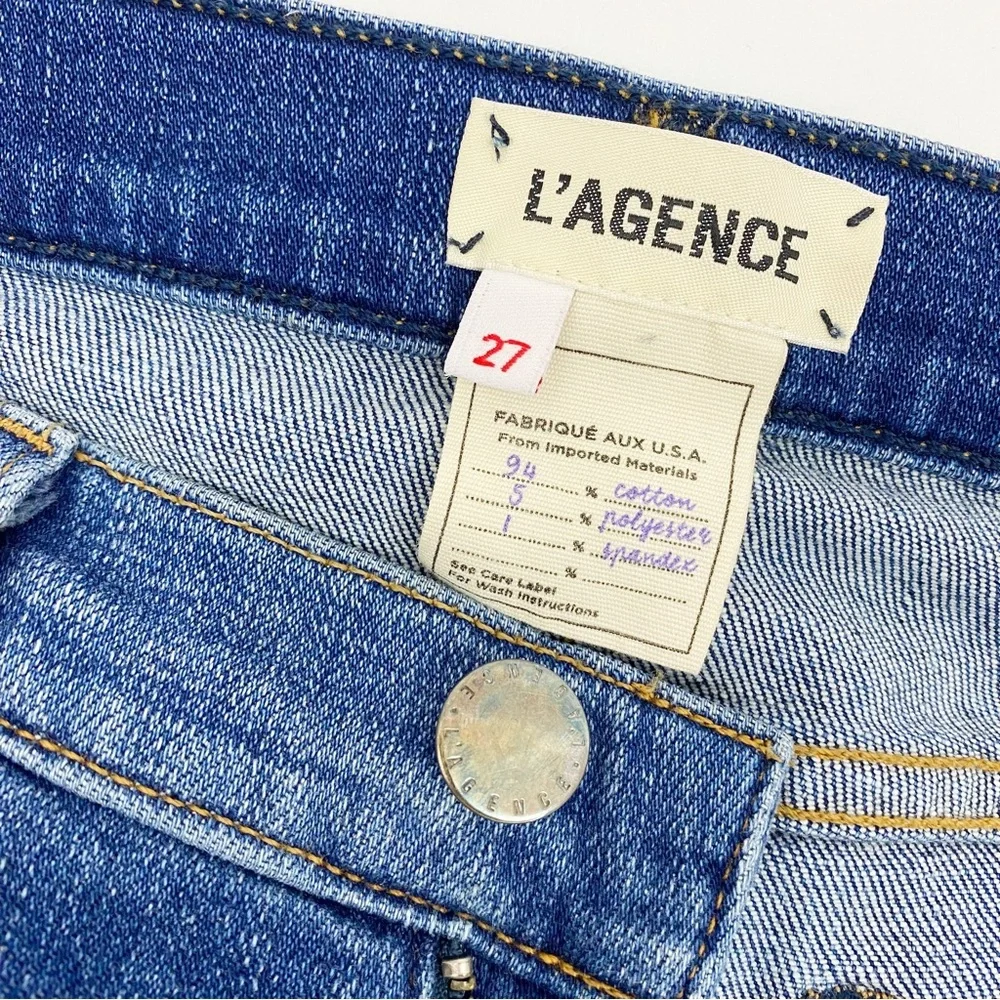 L’Agence Mon Jules The Perfect Fit Skinny Straight Jeans: Authentique Distressed